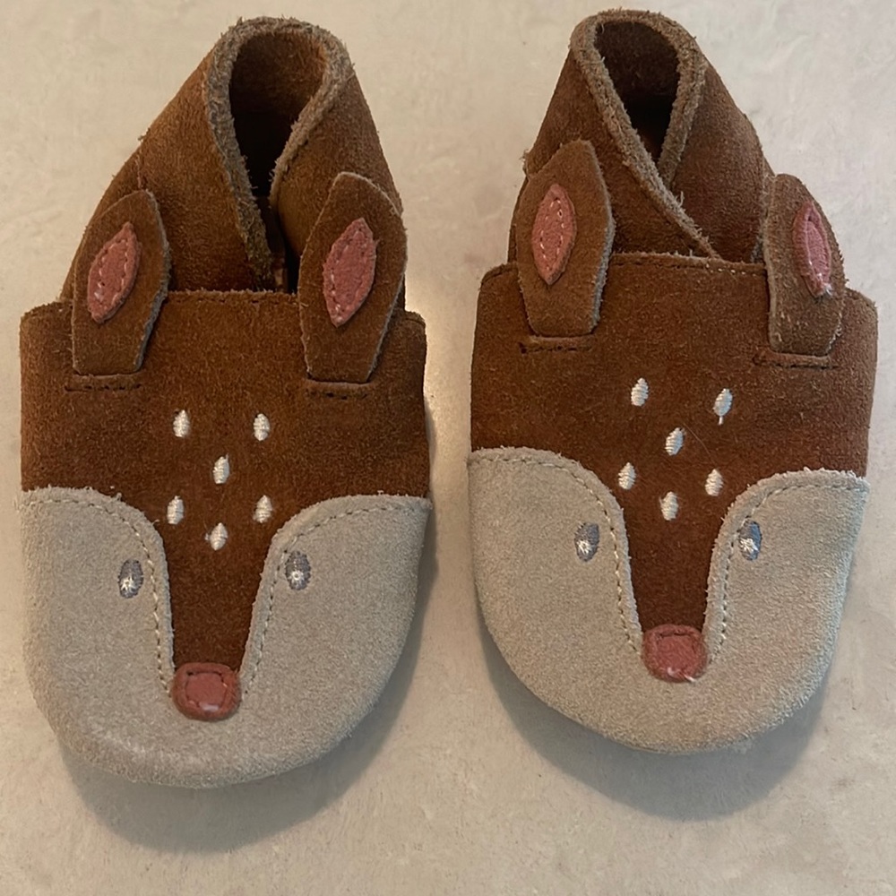 Baby Boden size 1-3 deer slip on shoes